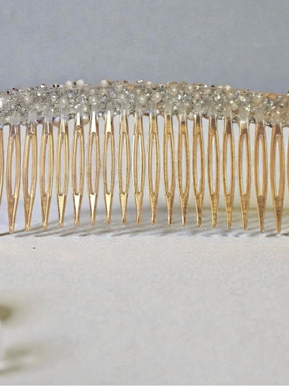 Pearl & Crystal Bridal Hair Comb - Gold NWT - Picture 2 of 3